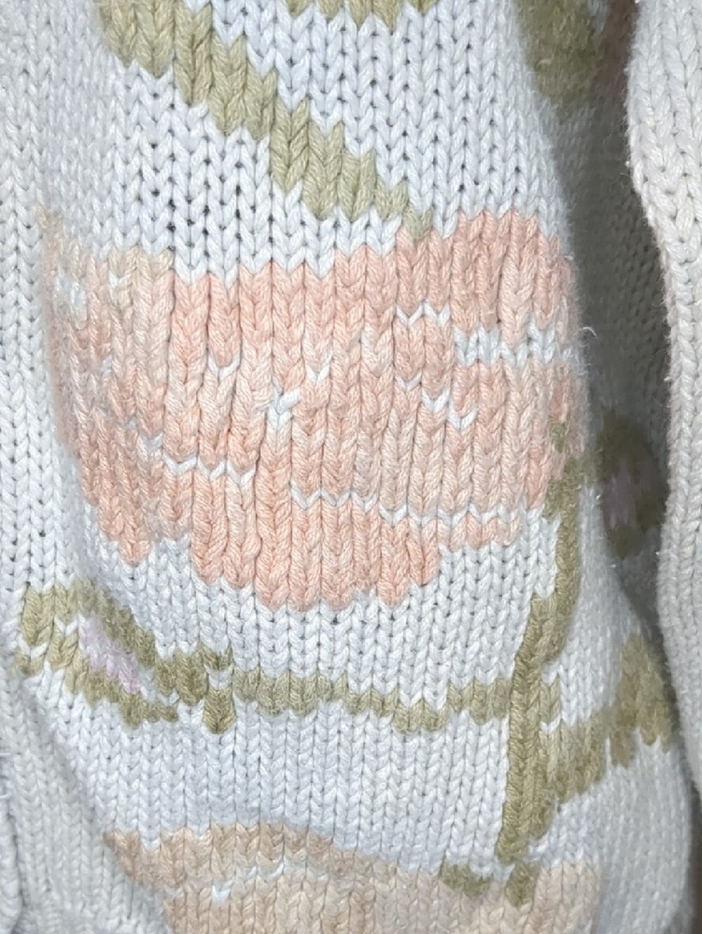 Vintage 80s Sterling Collection Cardigan Sweater Pastel Floral Cottagecore SZ S - Picture 3 of 10